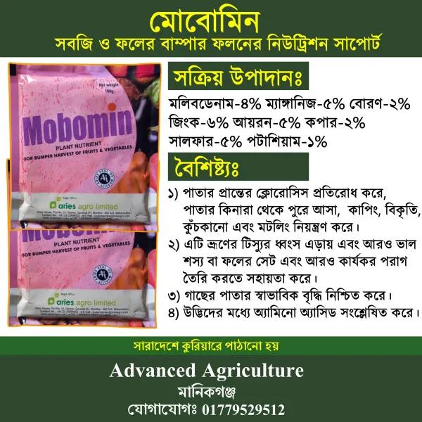 মোবোমিন-সবজি ও ফলের বাম্পার ফলনের নিউট্রিশন সাপোর্ট